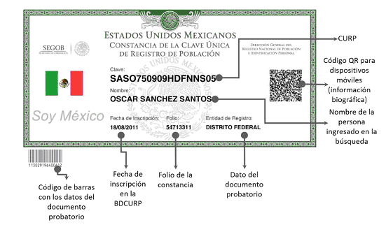 clave unica de registro de poblacion
